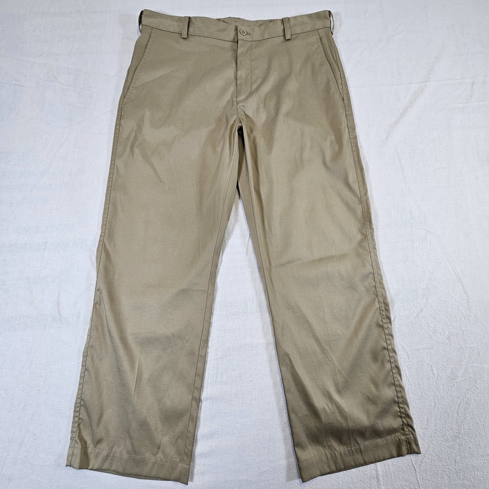 Nike Golf Pants Mens 34 27 Tan Woven Straight Leg Dri Fit Standard‎ Fit